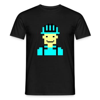 Ouvrier du bâtiment Pixel 01 - T-shirt homme - noir - Devant - AI Model Male 178 light (178cm)