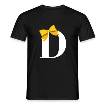 Buchstabe d gelber Knoten - Männer T-Shirt - Schwarz - Vorne - AI Model Male 178 light (178cm)