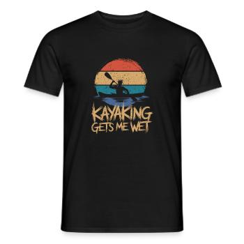 Funny idea for kayak fans - Men's T-Shirt - black - Front - AI Model Male 178 light (178cm)