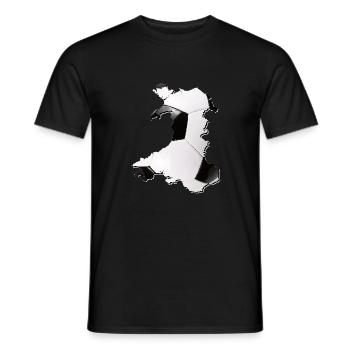 Wales map frames real football - Men's T-Shirt - black - Front - AI Model Male 178 light (178cm)
