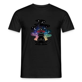Meditierender Frosch unter Mond & Sternen - Männer T-Shirt - Schwarz - Vorne - AI Model Male 178 light (178cm)