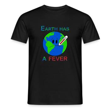 Earth Has A Fever - Men's T-Shirt - black - Front - AI Model Male 178 light (178cm)
