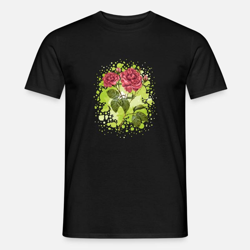 Blumen - Männer T-Shirt - Schwarz