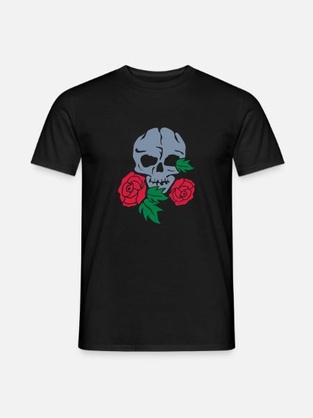 skull and rose - Men's T-Shirt - black