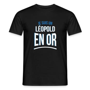 je suis un Léopold en or cadeau idée humour - T-shirt homme - noir - Devant - AI Model Male 178 light (178cm)