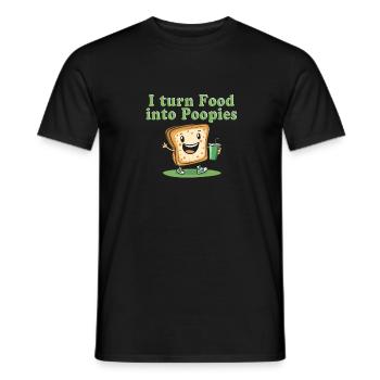 Je transforme la nourriture en tas dessin animé drôle - T-shirt homme - noir - Devant - AI Model Male 178 light (178cm)