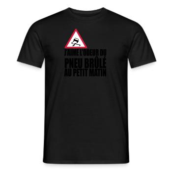 Pneu le matin - T-shirt homme - noir - Devant - AI Model Male 178 light (178cm)