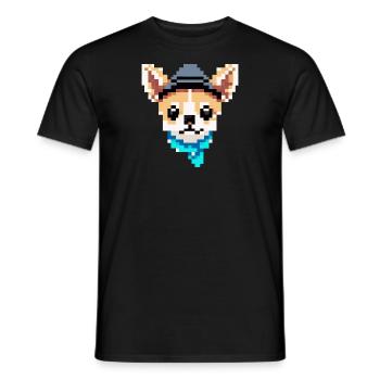 Pixel Art Chihuahua Dog Lover chiot - T-shirt homme - noir - Devant - AI Model Male 178 light (178cm)