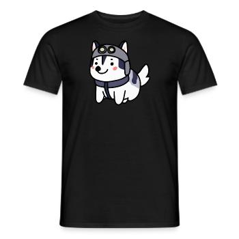 Husky chien pilote Malamute - T-shirt homme - noir - Devant - AI Model Male 178 light (178cm)