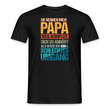 Sie nennen mich Papa - Männer T-Shirt - Schwarz - Vorne - AI Model Male 178 light (178cm)