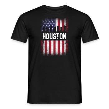 Conception du drapeau de Houston USA pour les fiers résidents de Houston - T-shirt homme - noir - Devant - AI Model Male 178 light (178cm)