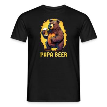 Dad Beer Father Bear Beer Beer Drinker Fun Gift - Men's T-Shirt - black - Front - AI Model Male 178 light (178cm)