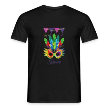 Mardi Gras Mardi Gras Carnival Costume - Men's T-Shirt - black - Front - AI Model Male 178 light (178cm)
