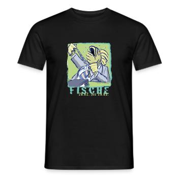 Sternzeichen-Fische - Männer T-Shirt - Schwarz - Vorne - AI Model Male 178 light (178cm)