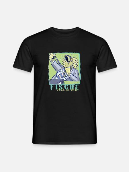 Sternzeichen-Fische - Männer T-Shirt - Schwarz