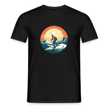 Snowboardung und Skifahren und dann Aprés-Ski - Männer T-Shirt - Schwarz - Vorne - AI Model Male 178 light (178cm)
