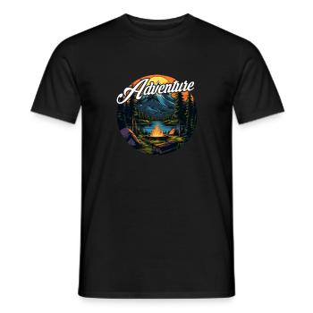 Forest Nature Trekking Adventure - Men's T-Shirt - black - Front - AI Model Male 178 light (178cm)