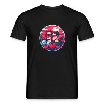 LGBT Gay Valentinstag Idee für Schwule - Männer T-Shirt - Schwarz - Vorne - AI Model Male 178 light (178cm)