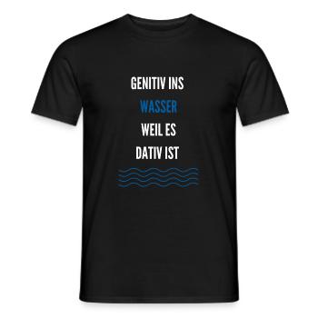 Genitiv Dativ Deutsche Grammatik Schwere Sprache - Männer T-Shirt - Schwarz - Vorne - AI Model Male 178 light (178cm)