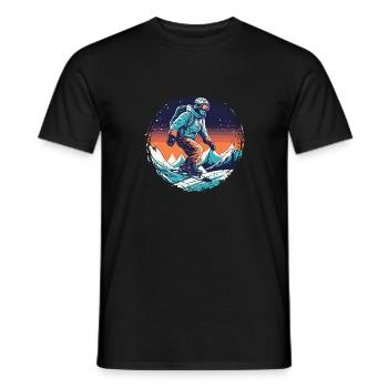 Snowboard ou ski puis après-ski - T-shirt homme - noir - Devant - AI Model Male 178 light (178cm)