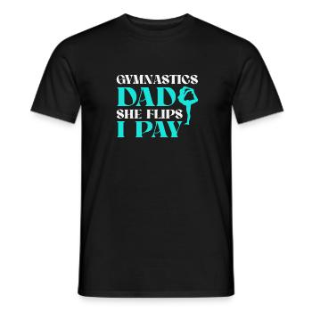 Gymnastics dad support with pride - Men's T-Shirt - black - Front - AI Model Male 178 light (178cm)