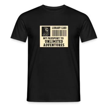 Bibliotheksausweis Mein Pass Zu Unbegrenzten - Männer T-Shirt - Schwarz - Vorne - AI Model Male 178 light (178cm)