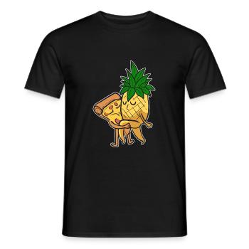 Pineapple Pizza Hawaii - Men's T-Shirt - black - Front - AI Model Male 178 light (178cm)