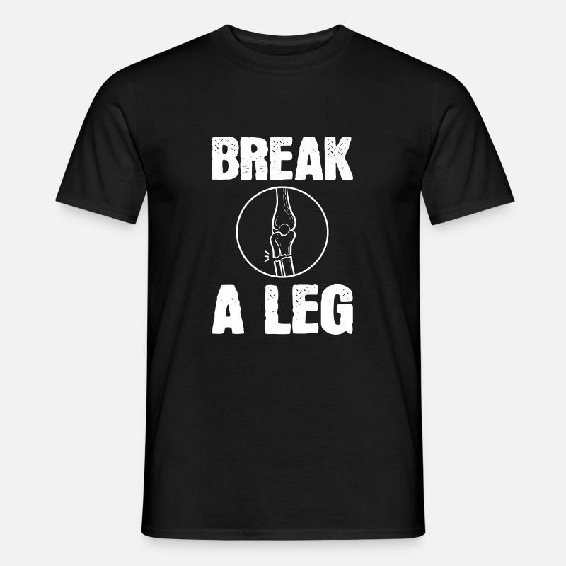 Gebrochenes Bein - Männer T-Shirt - Schwarz