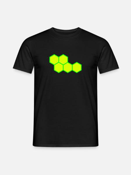 Hexagon - Männer T-Shirt - Schwarz
