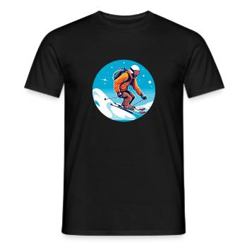 Snowboardung und Skifahren und dann Aprés-Ski - Männer T-Shirt - Schwarz - Vorne - AI Model Male 178 light (178cm)