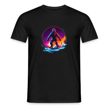 Snowboard ou ski puis après-ski - T-shirt homme - noir - Devant - AI Model Male 178 light (178cm)