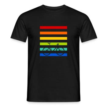 Bicycle rainbow stripes - Men's T-Shirt - black - Front - AI Model Male 178 light (178cm)