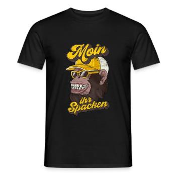 COLLER OGORILLA AFFE NORDDEUTSCHE SPRÜCHE - Männer T-Shirt - Schwarz - Vorne - AI Model Male 178 light (178cm)