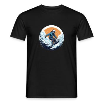Snowboard ou ski puis après-ski - T-shirt homme - noir - Devant - AI Model Male 178 light (178cm)