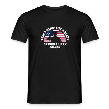 Prêter un soulèvement de main Un service du Memorial Day du cœur - T-shirt homme - noir - Devant - AI Model Male 178 light (178cm)