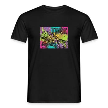 Dino T-Rex Splash Tyrannosaurus Gift Idea - Men's T-Shirt - black - Front - AI Model Male 178 light (178cm)