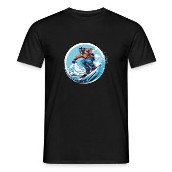 Snowboard ou ski puis après-ski - T-shirt homme - noir - Devant - AI Model Male 178 light (178cm)