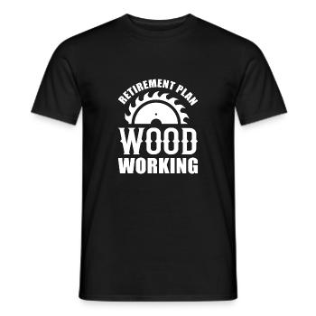 Woodworking in old-age provision Furniture manufacturer Gesch - Men's T-Shirt - black - Front - AI Model Male 178 light (178cm)