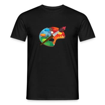 Künstlerfarbe Palette Kunsthandwerk Maler Geschenk - Männer T-Shirt - Schwarz - Vorne - AI Model Male 178 light (178cm)