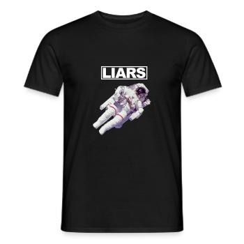 NASA Liars / Space Fake - Men's T-Shirt - black - Front - AI Model Male 178 light (178cm)