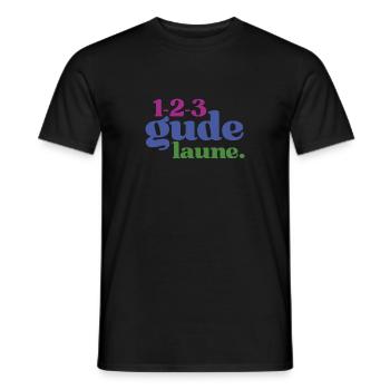 123 Gude Laune - Spruchmotiv für gute Laune - Männer T-Shirt - Schwarz - Vorne - AI Model Male 178 light (178cm)