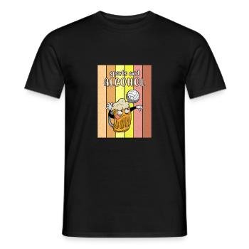 Volleyball Bier Biertrinker Volleyballtrainer - Männer T-Shirt - Schwarz - Vorne - AI Model Male 178 light (178cm)