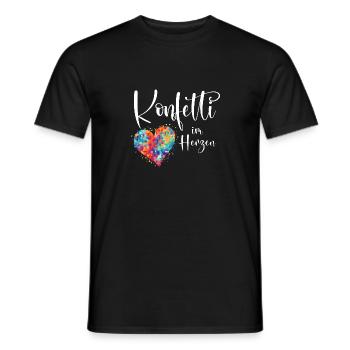 Köln Karneval Alaaf Jeck Party Konfetti Herz - Männer T-Shirt - Schwarz - Vorne - AI Model Male 178 light (178cm)