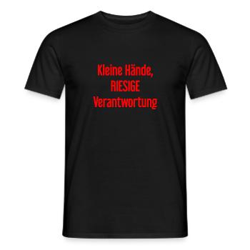 Kleine Hände, riesige Verantwortung Eltern-Spruch - Männer T-Shirt - Schwarz - Vorne - AI Model Male 178 light (178cm)