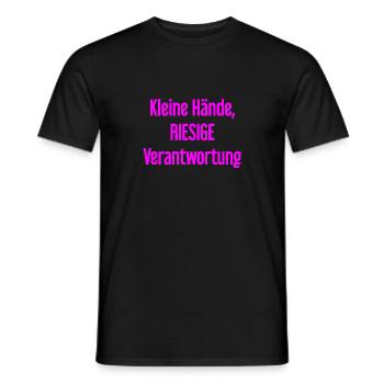 Kleine Hände, riesige Verantwortung Eltern-Spruch - Männer T-Shirt - Schwarz - Vorne - AI Model Male 178 light (178cm)
