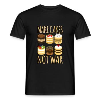 Make Cakes Not War - Men's T-Shirt - black - Front - AI Model Male 178 light (178cm)
