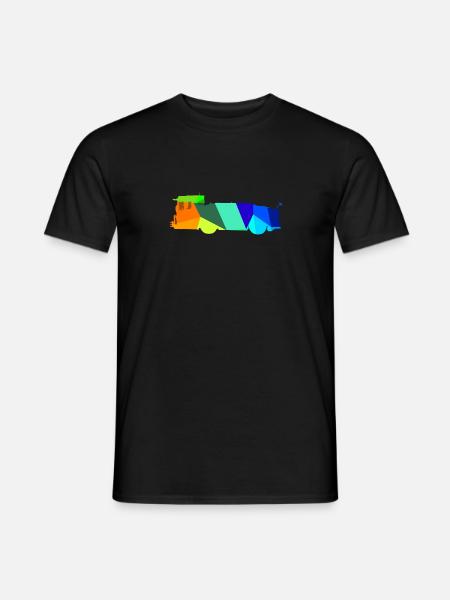 Flugzeugschlepper Regenbogen Polygon Rollfeld - Männer T-Shirt - Schwarz
