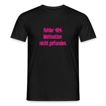 Error 404: Motivation not found - Men's T-Shirt - black - Front - AI Model Male 178 light (178cm)
