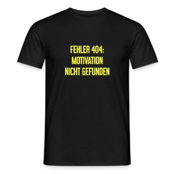 Error 404: Motivation not found - Men's T-Shirt - black - Front - AI Model Male 178 light (178cm)