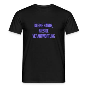 Kleine Hände, riesige Verantwortung Eltern-Spruch - Männer T-Shirt - Schwarz - Vorne - AI Model Male 178 light (178cm)